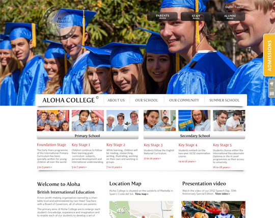 Website designed and developed for and international college based in Marbella