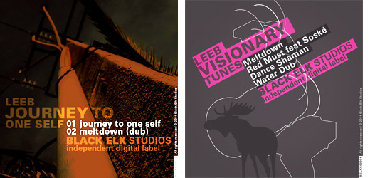Album cover designs for two Black Elk Studios digital releases