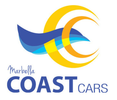 Logotipo de colores azul y amarillo para empresa de coches en Marbella
