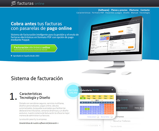 Diseño web para una página de facturación electrónica