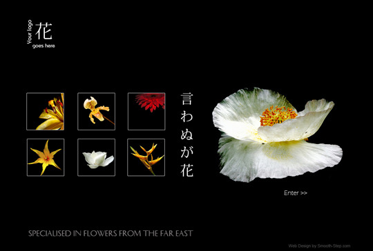 Minimalistic flower shop home page layout