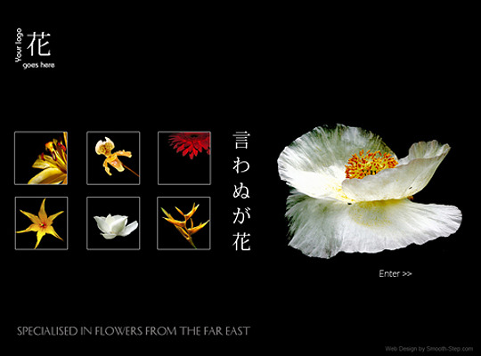Minimalistic flower shop home page layout