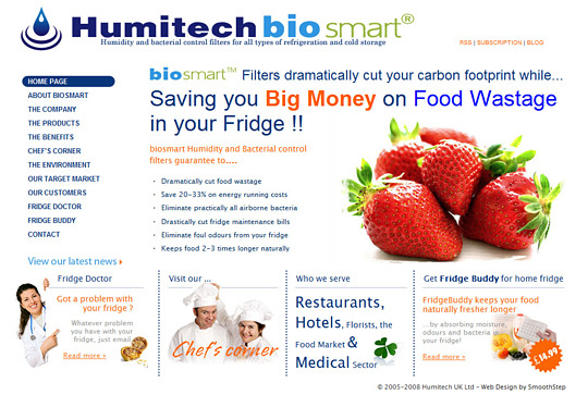 Humitech website design