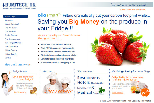 Dise&ntilde;o web para Humitech Ltd