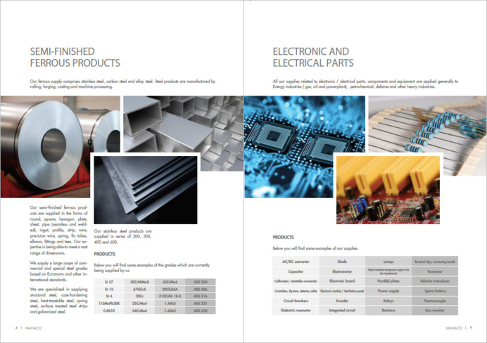 Interior graphic design for companies presentation brochure.