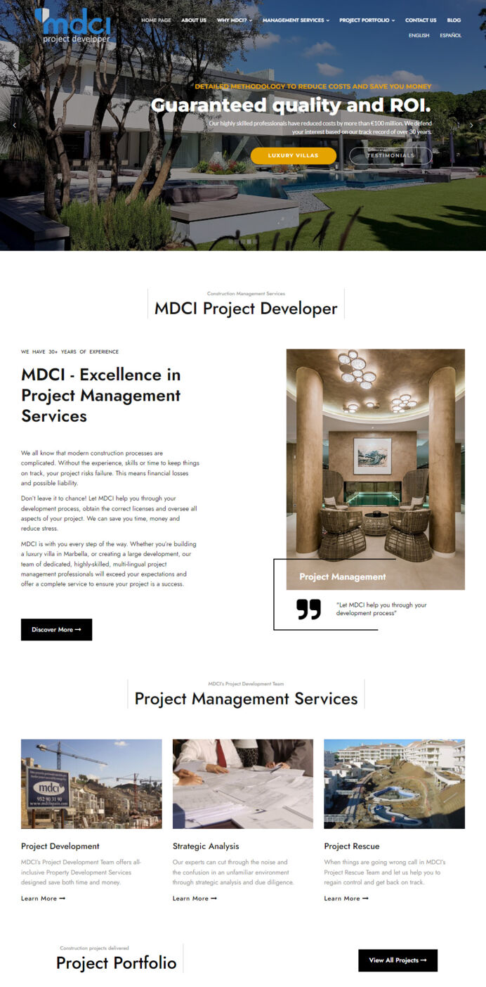 Upgraded MDCI Spain website design based on two Wordpress themes