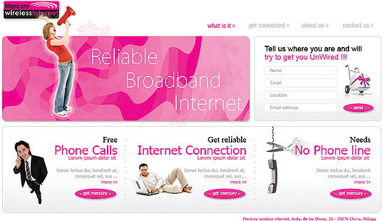 Fresh website design for a wireless internet provider in Marbella, Spain