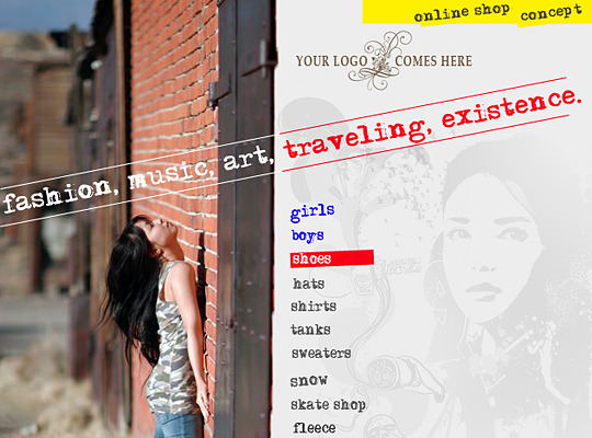 Product layout for clothing website