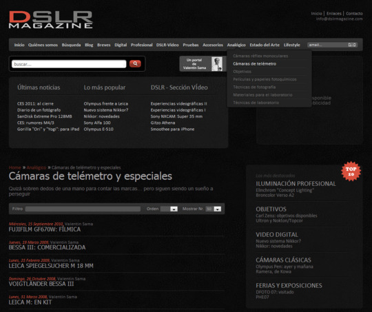 Diseño y programación Joomla portal de fotografía profesional