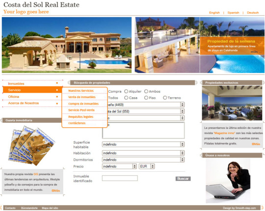 Ejemplo de p&aacute;gina web para agencia inmobiliaria
