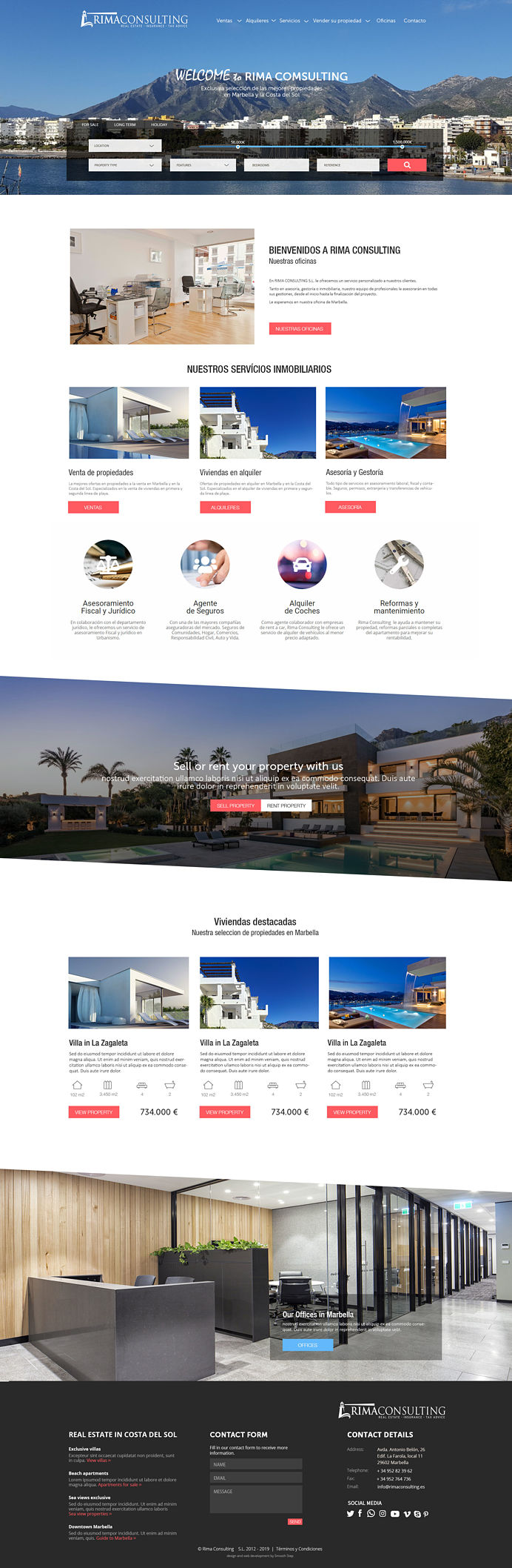 Rima real estate website design and property engine upgrade