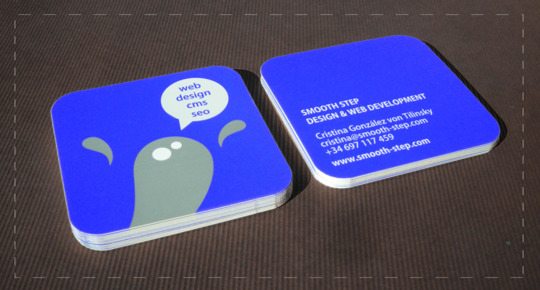 Square business card designed using vector graphics