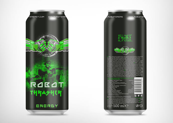 Urban can label design for energy drink