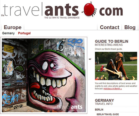 Travel website designed to host photo our holiday photos
