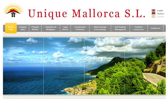 Real estate site designed for Unique Mallorca