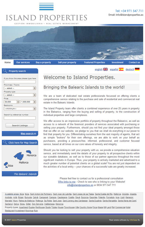 Island Properties real estate site
