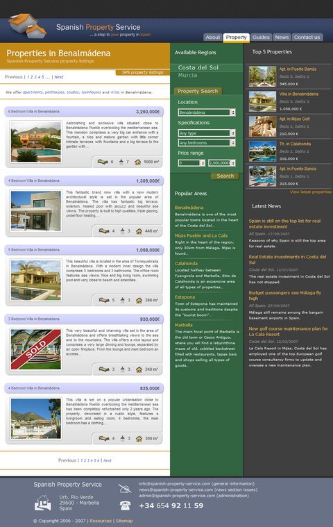 Real estate web site that specializes in re-sales and off-plan property in Costa del Sol and Murcia