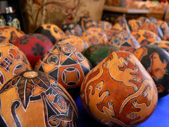 Ethnic ornamented wooden eggs