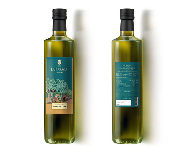 Olive oil bottle label design