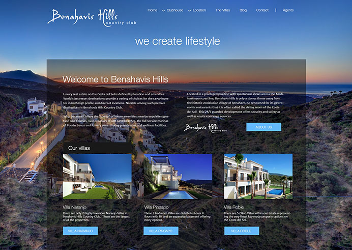 Diseño web para complejo de lujo Benahavís Hills