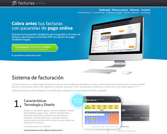 Diseño web para una página de facturación electrónica