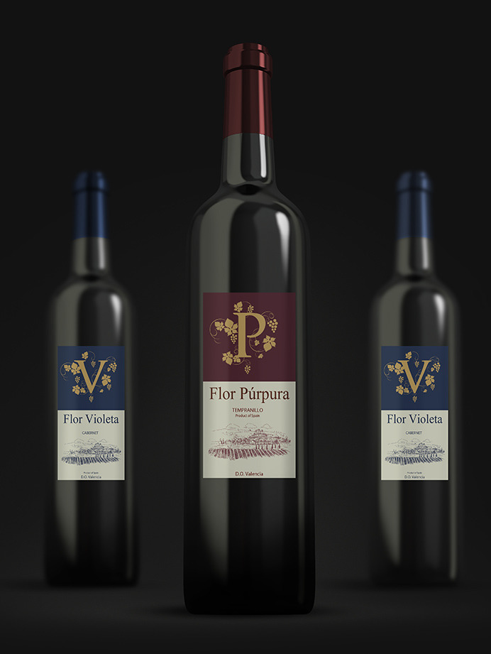 Traditional wine bottle label designs