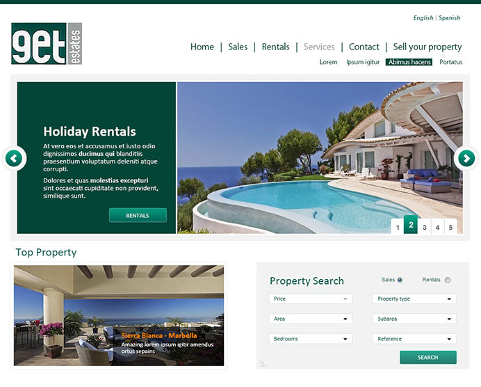 Real estate website designed and developed using SmoothStep property management system