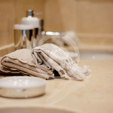 Close-up photography of decorative bathroom elements. Picture taken in Marbella