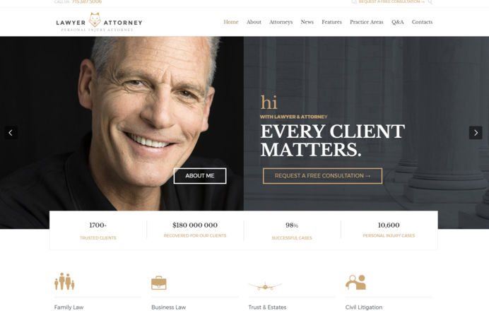 Wordpress theme for legal service website