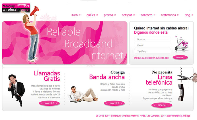 Diseño web para proveedores de internet en Marbella
