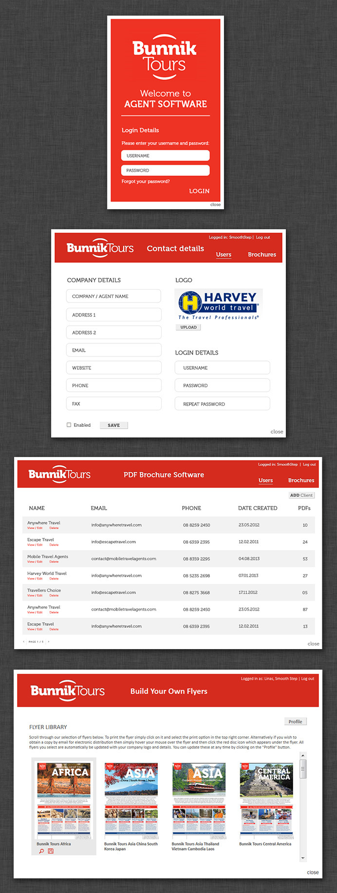 PDF rendering software designed and developed for Bunniktours travel agency from Australia