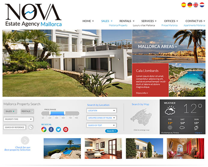 Elegante diseño para una agencia inmobiliaria, Inmonova en Mallorca