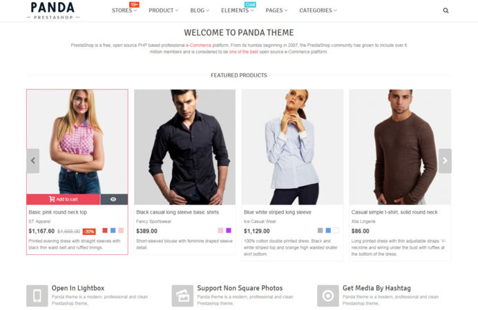 Diseño Pánda para tienda online de ropa