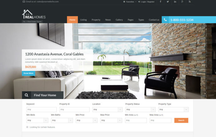 Realhomes Wordpress based template design