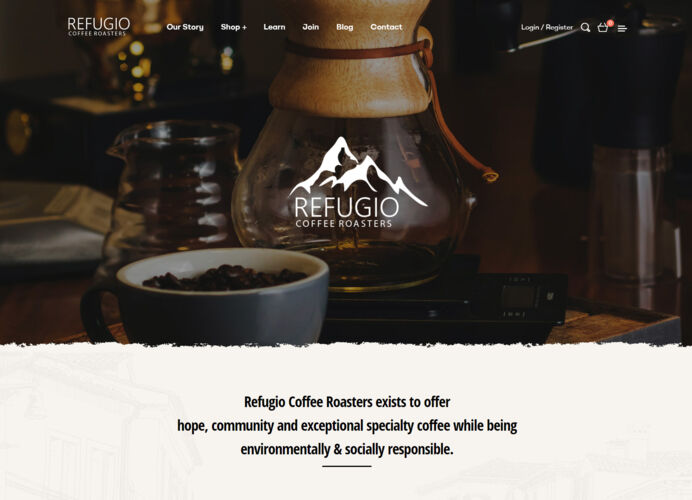 Coffee Roasters e-commerce website design and development for a company in Marbella