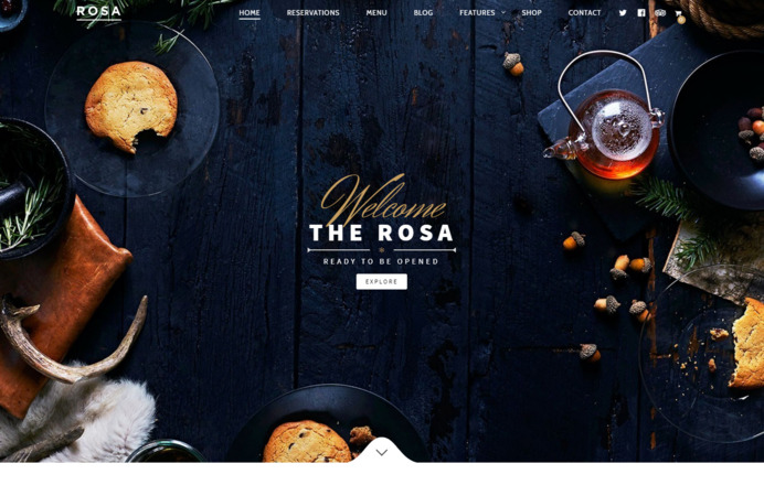 Rosa, plantilla diseñada exclusivamente para bares y restaurantes