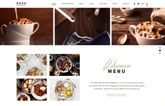 Rosa Wordpress design for a restaurant in Marbella 