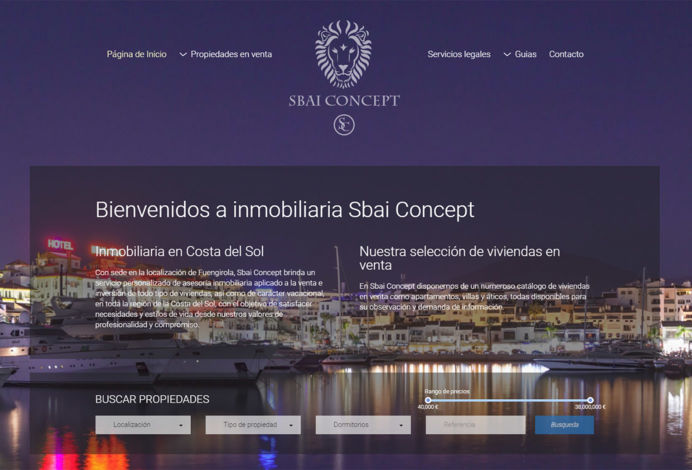 Diseño web exclusivo para Sbai Concept
