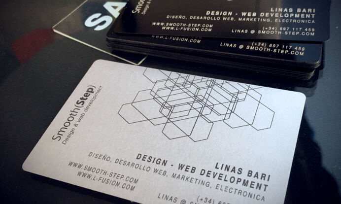 Laser engraved aluminum business cards