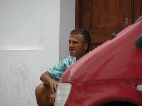 Heavy thinking worker in Tarifa